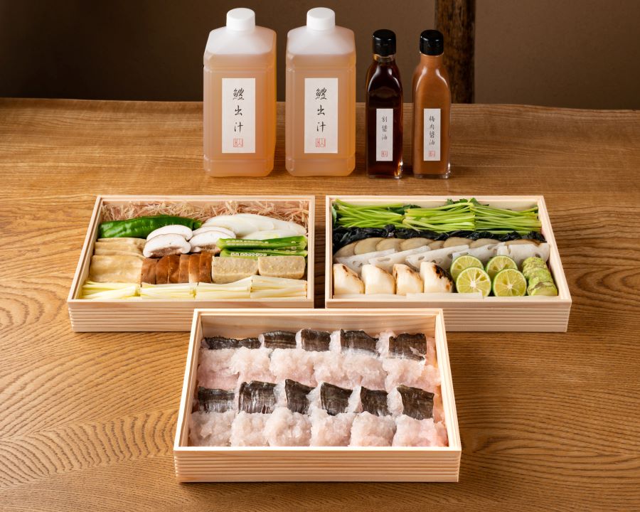 【一休限定】鱧鍋セット(3~4人前)出汁、梅肉醤油、割醤油付き