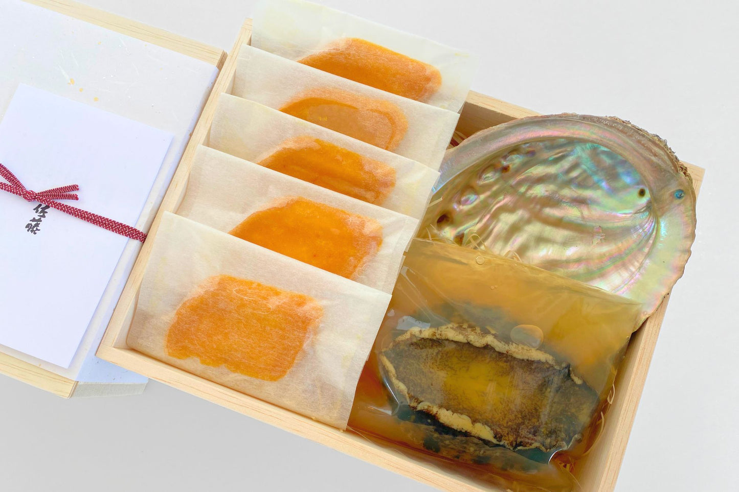 【春のギフト対応可】天然鮑の柔らか蒸しとお料理佐藤謹製からすみスライス5袋