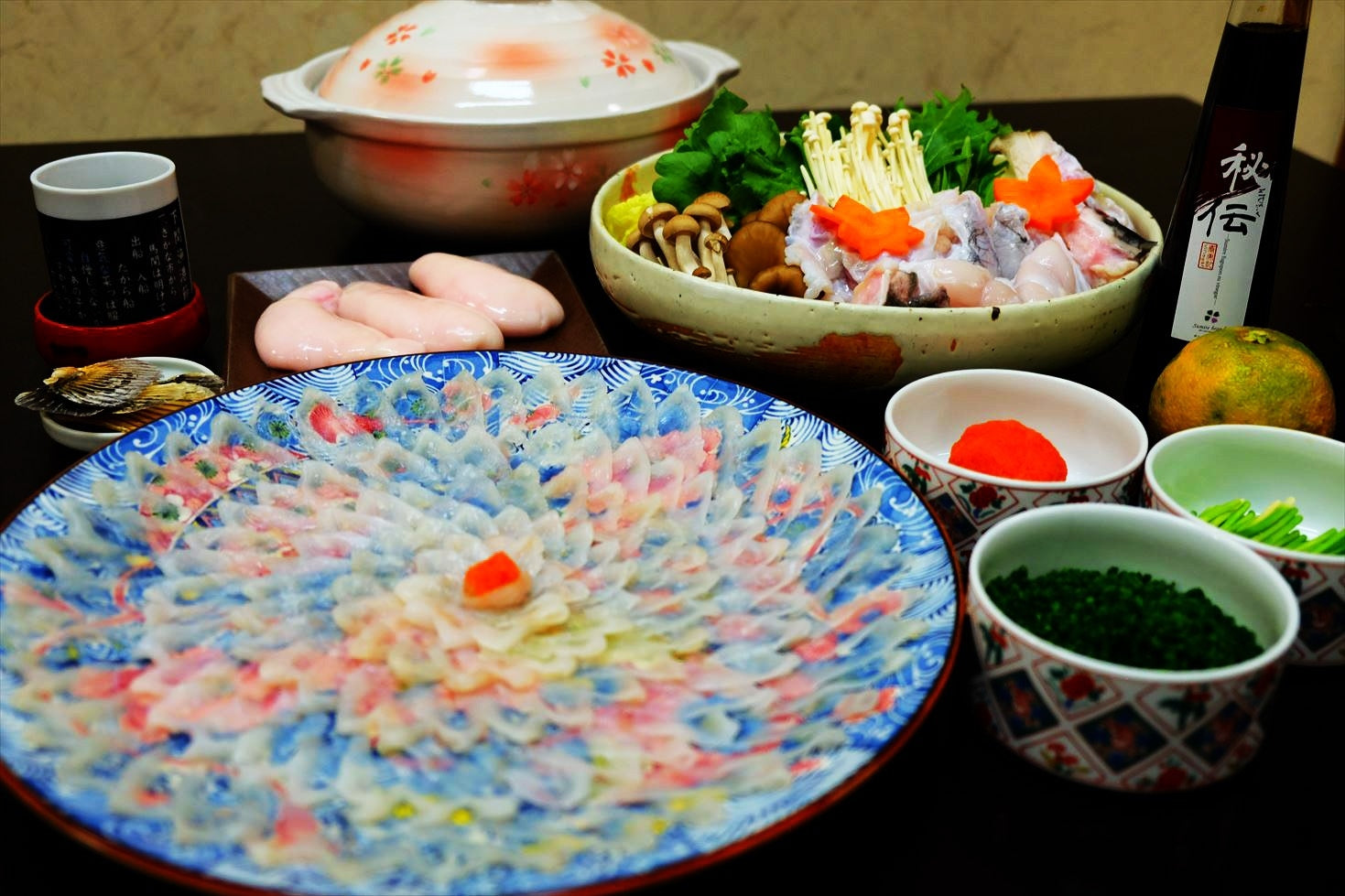 ふぐの本場下関から！天然とらふくフルコースセット【白子付】(3人～4人前） | 割烹旅館　寿美礼