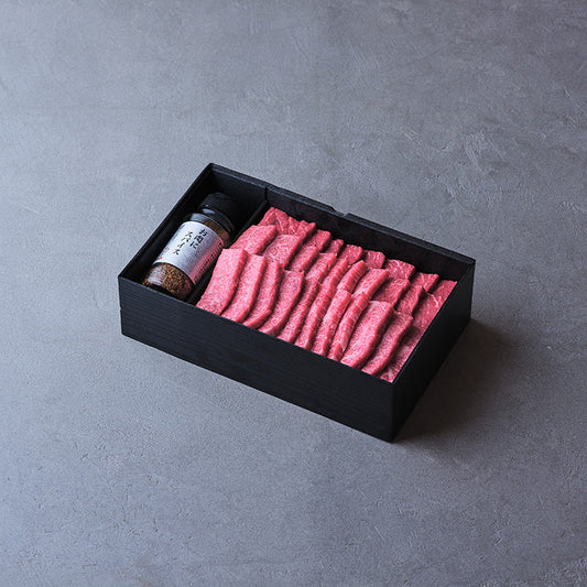 焼肉用：国産黒毛和牛（モモ・バラカルビ）スパイス付き【折詰】600g | 精肉 日山