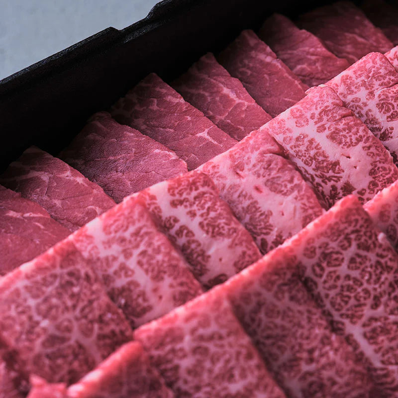 焼肉用セットA：国産黒毛和牛（モモ・バラカルビ）【折詰】合計600g | 精肉 日山