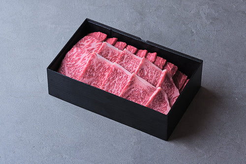 焼肉用セットB：国産黒毛和牛（モモ・ロース）【折詰】合計600g