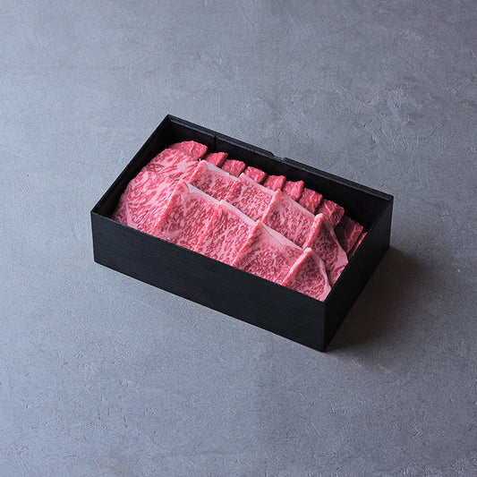 焼肉用セットB：国産黒毛和牛（モモ・ロース）【折詰】合計600g | 精肉 日山